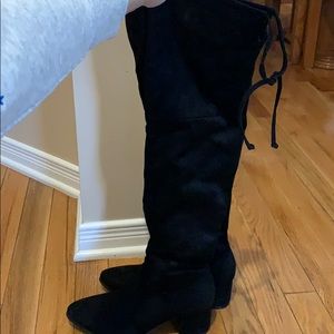 Black Suede Over the Knee Boots